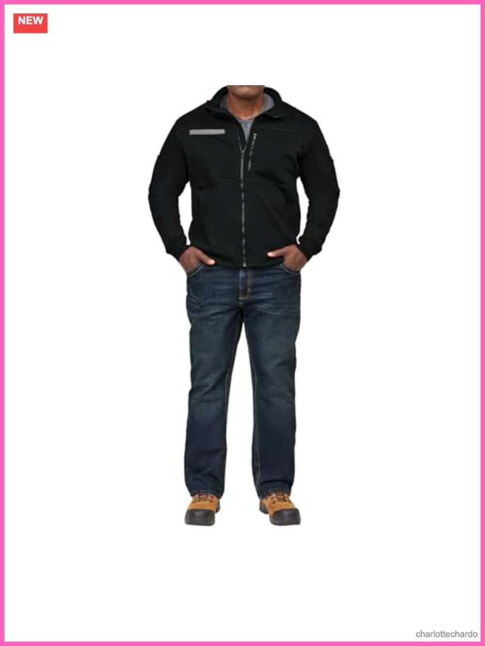 FR Flame Resistant Zip-Up Fleece Jacket Men's Workwear Safety